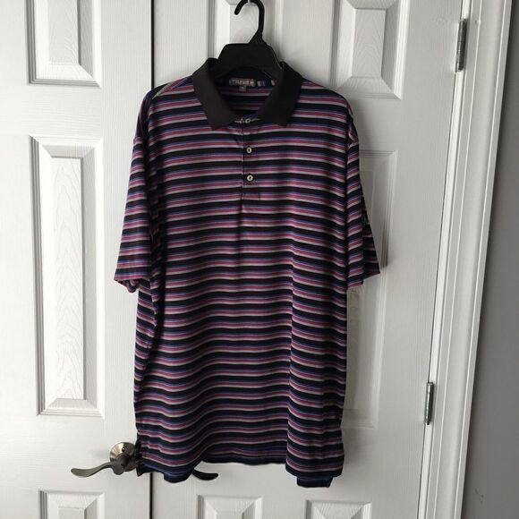 Peter Millar Trump National Charlotte Golf Polo Shirt XL Summer Comfort Striped - Picture 1 of 12